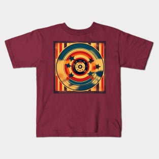 Retro Circus Themed Vinyl Record Album Cover Kids T-Shirt